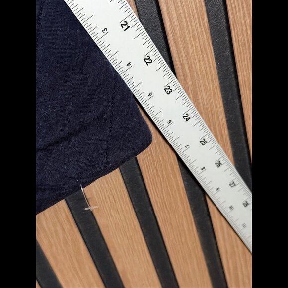 Eileen Fisher Jacket Medium Blue Navy Quilted Asymmetrical Zip Up Organic Cotton - Picture 5 of 7